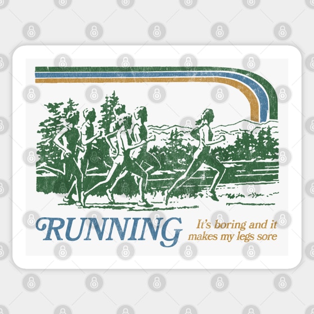 Running / 80s Vintage Style Parody Design Sticker by DankFutura